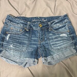 American Eagle Outfitters Distressed Blue Jean Shorts